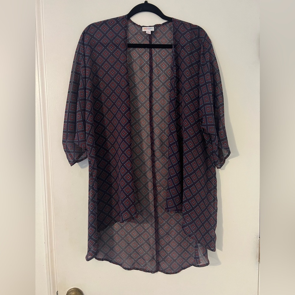 LuLaRoe Multicolor Patterned Kimono size S (SKU-D-215)